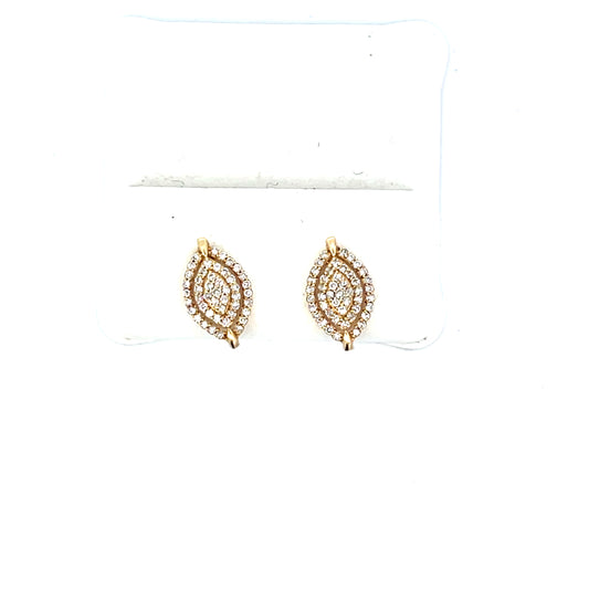 10K YG MARQUISE WITH HALO AND DIAMONDS