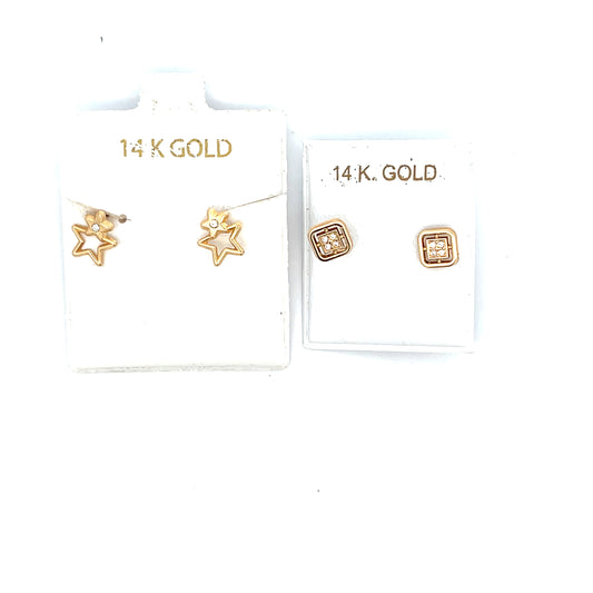 TWO STAR STUDS WITH CZ