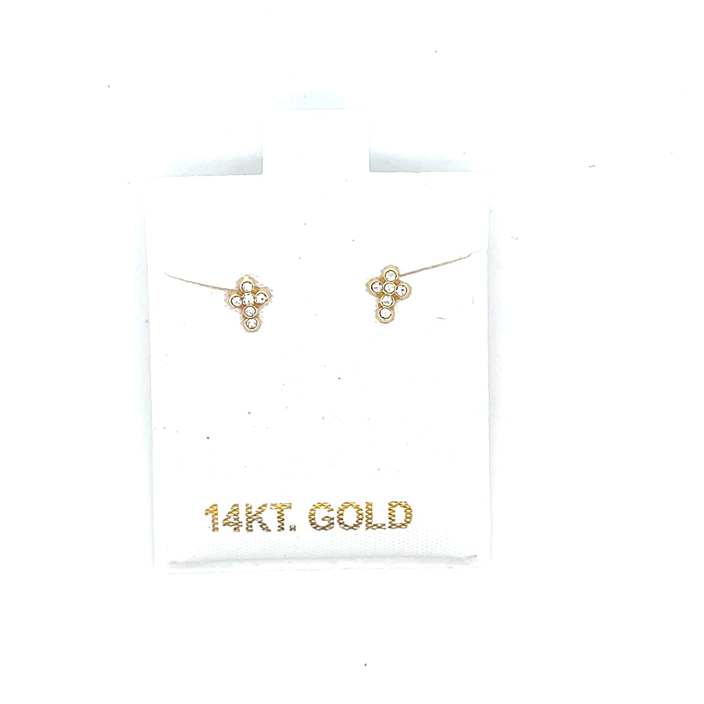 14K MINICROSS STUDS WITH CZ