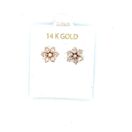 LARGE CZ FLOWER STUDS