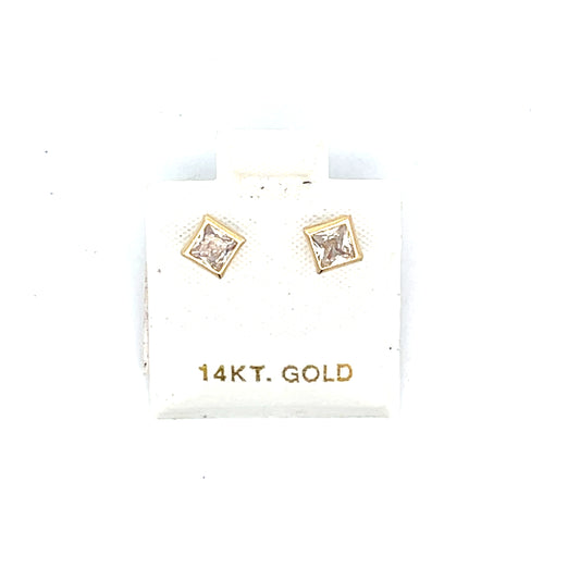 CZ SQUARE SOLITAIRE STUDS