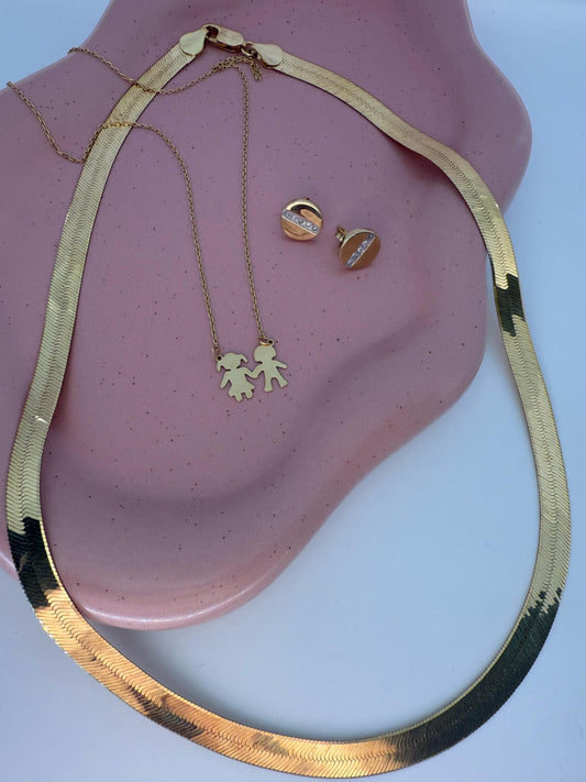 10K HERRINGBONE NECKLACE 7MM