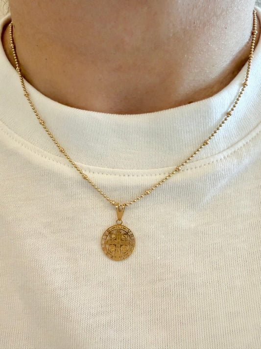 18K YG SAN BENITO MINI MEDAL CHARM