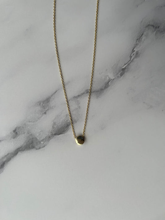 SINGLE SOLID COIN SMALL NECKLACE