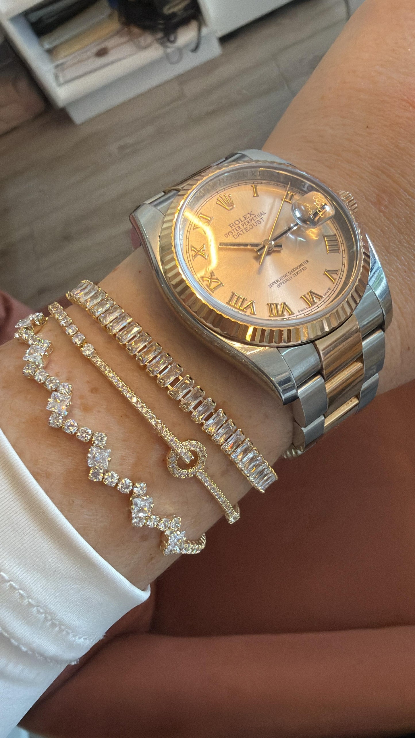 ADJUSTABLE BRASS TENNIS BRACELETS
