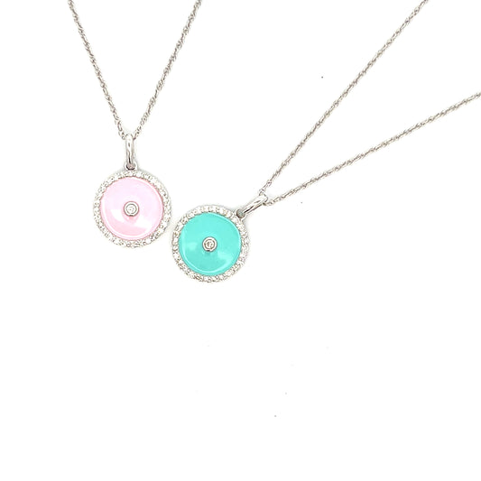 ROUND ENAMEL WITH NATURAL DIAMONDS