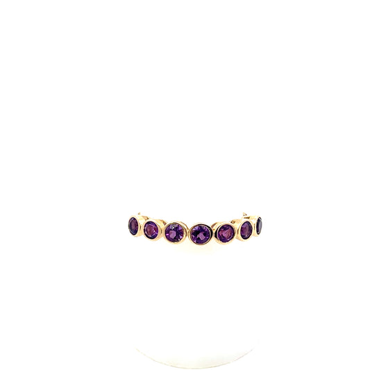 10K YG AMETHYST BEZEL RING