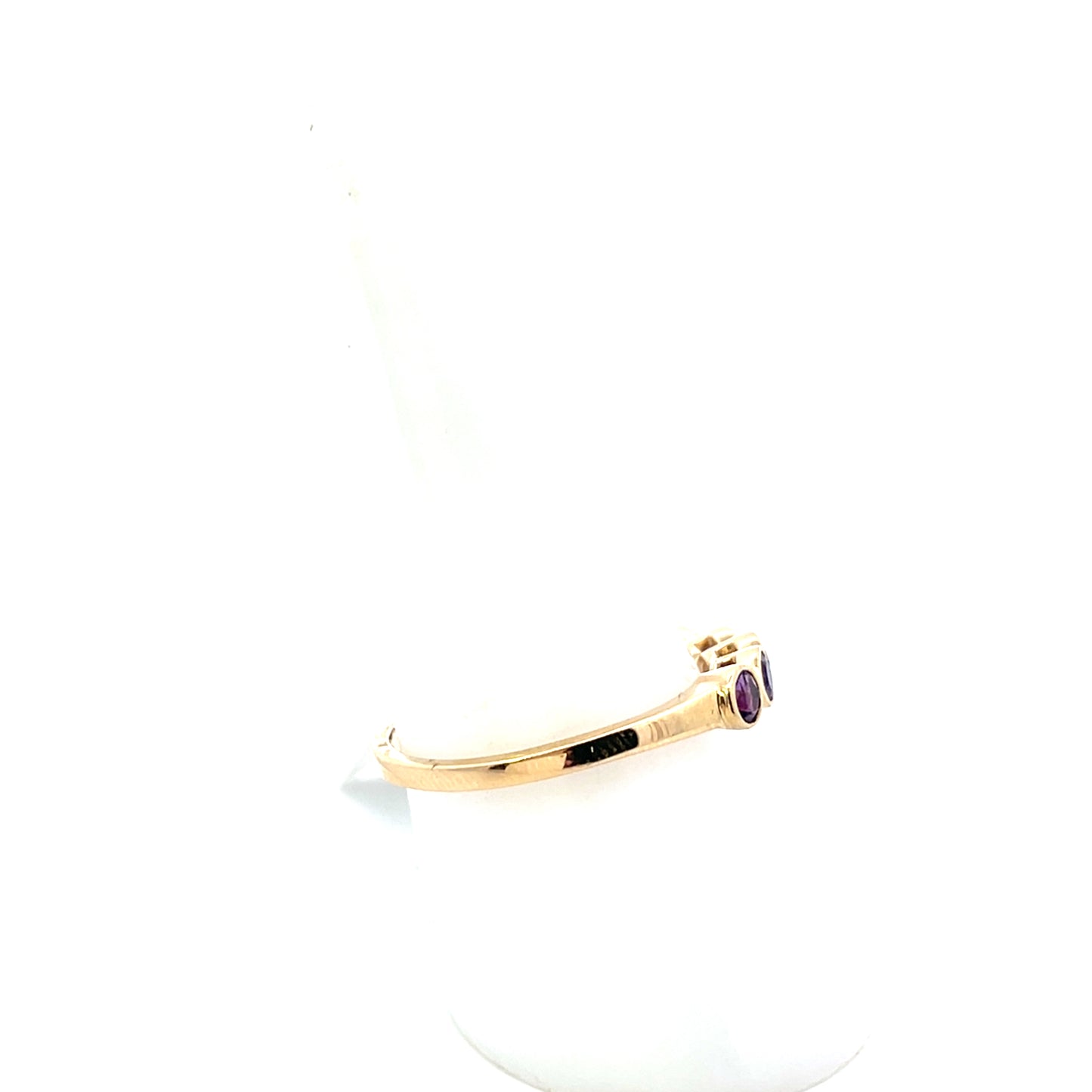 10K YG AMETHYST BEZEL RING