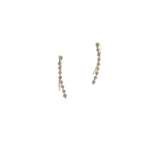 14K YG D-0.07CTW DIAMOND CRAWLER EARRINGS