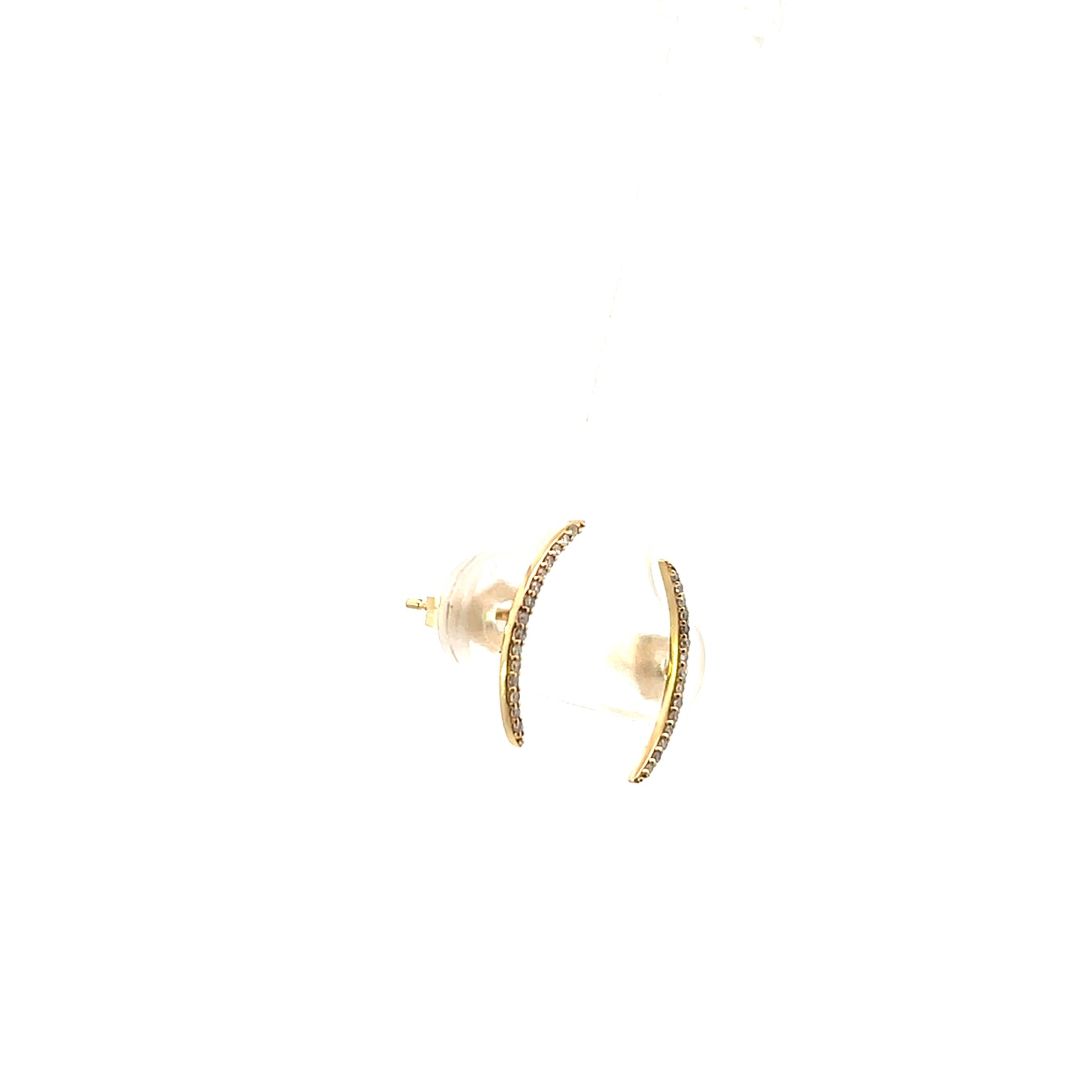 14K WG D-0.07CTW DIAMOND SMILIE EARRINGS