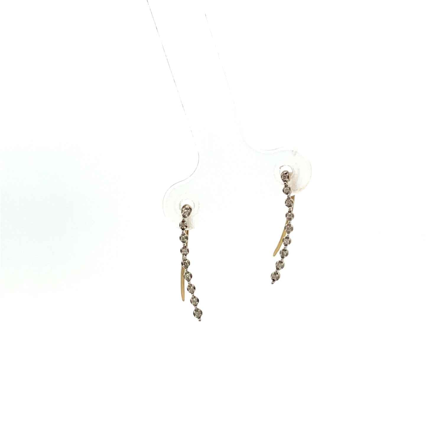 14K WG D-0.07CTW DIAMOND CRAWLER EARRINGS