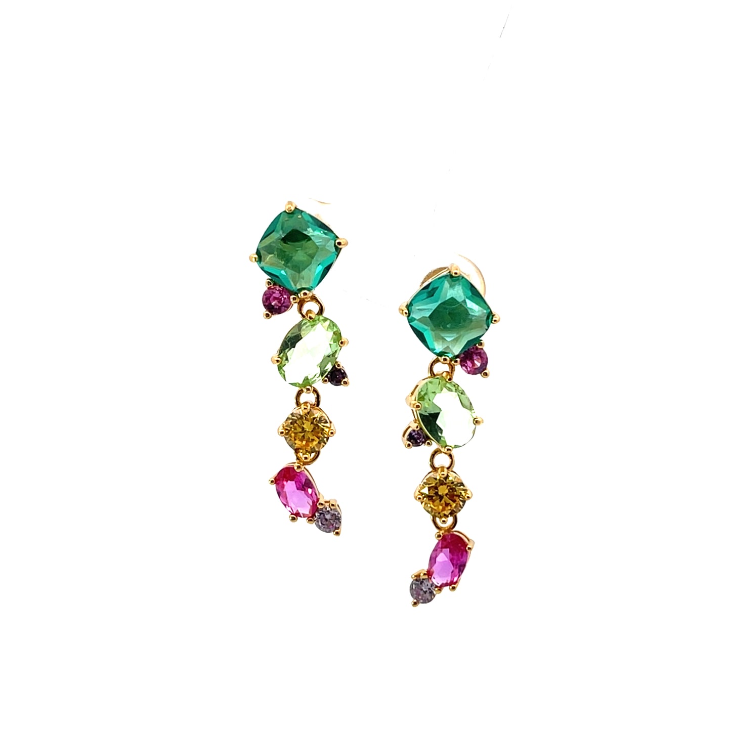 LONG MULTISHAPE MULTICOLOR EARRINGS