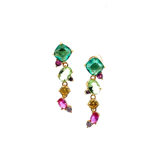 LONG MULTISHAPE MULTICOLOR EARRINGS