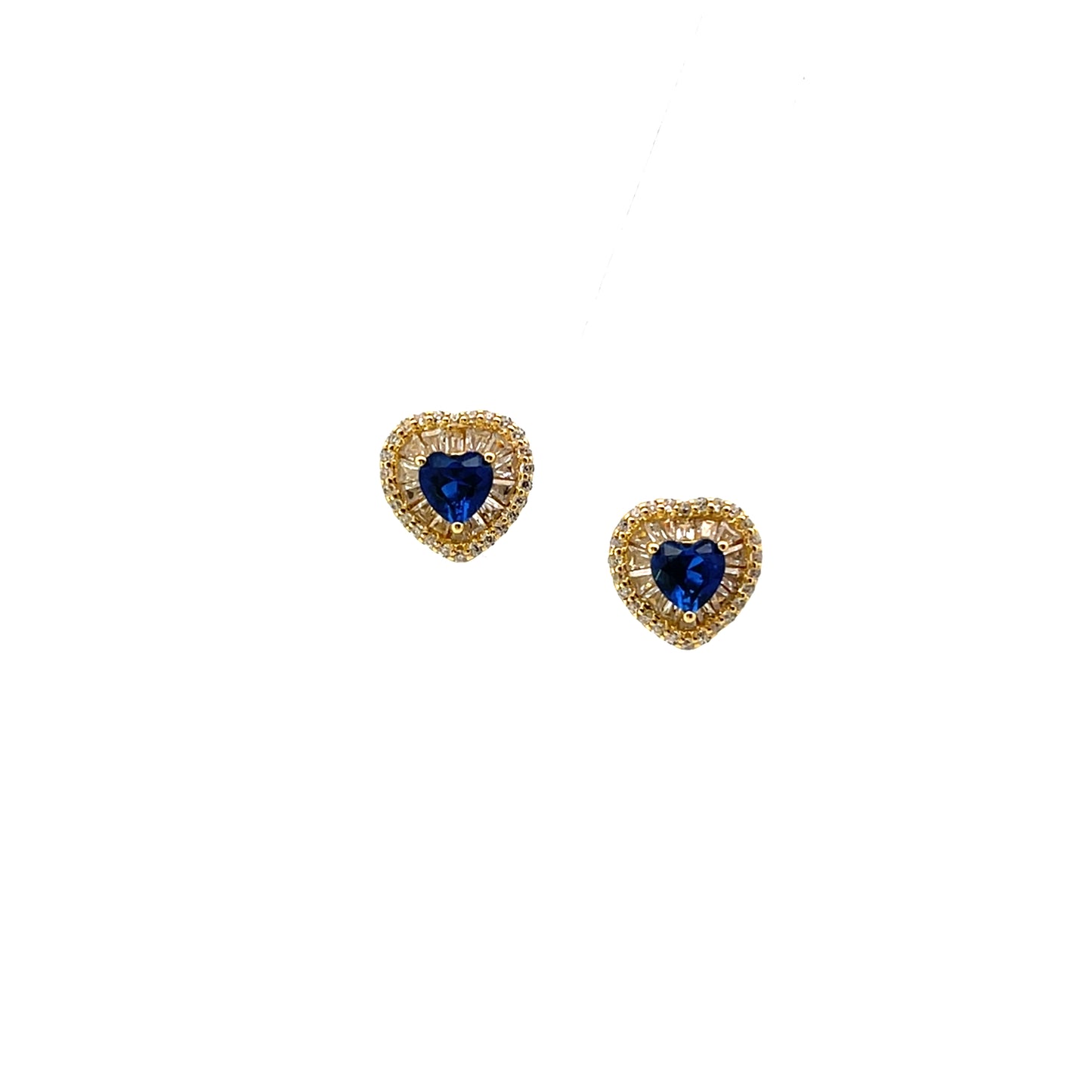HEART STUDS WITH HALO BLUE