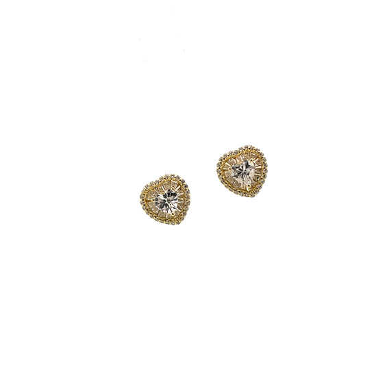 HEART STUDS WITH HALO CLEAR