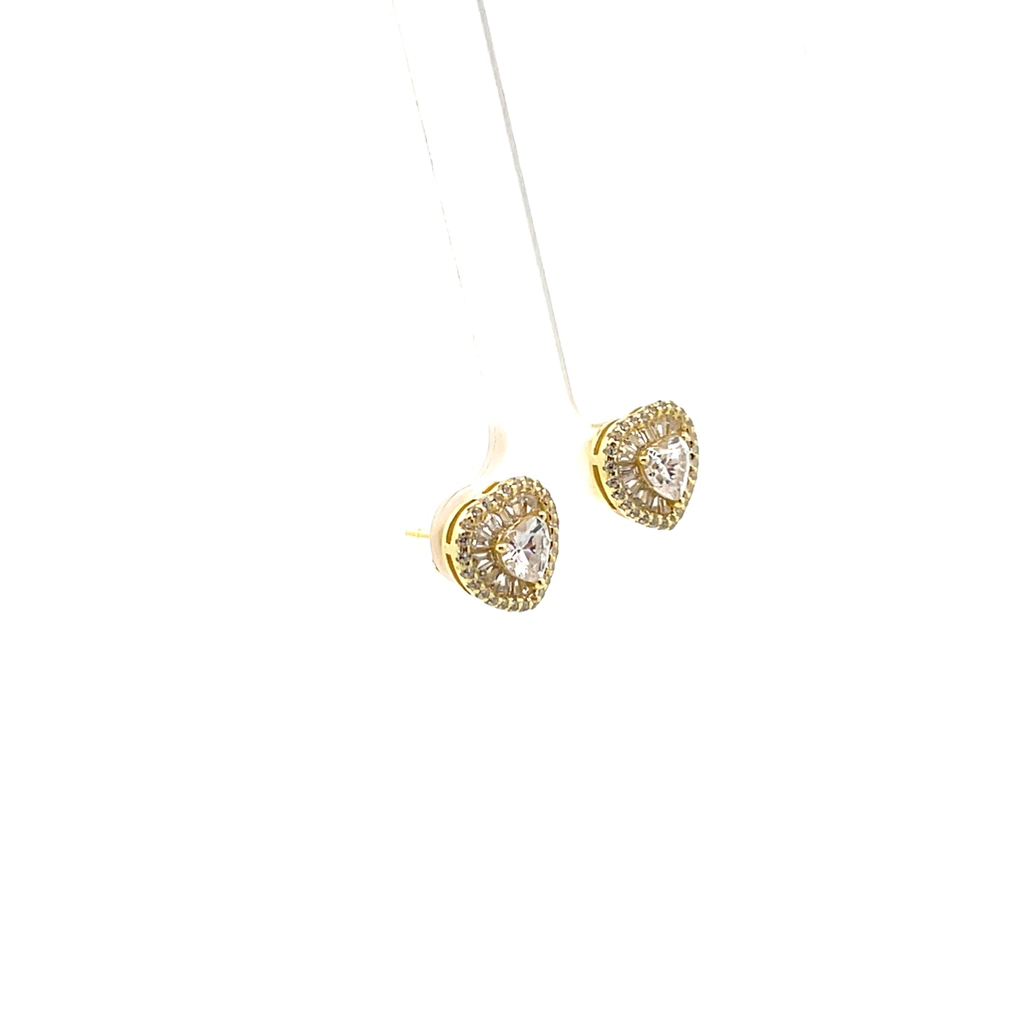 HEART STUDS WITH HALO CLEAR