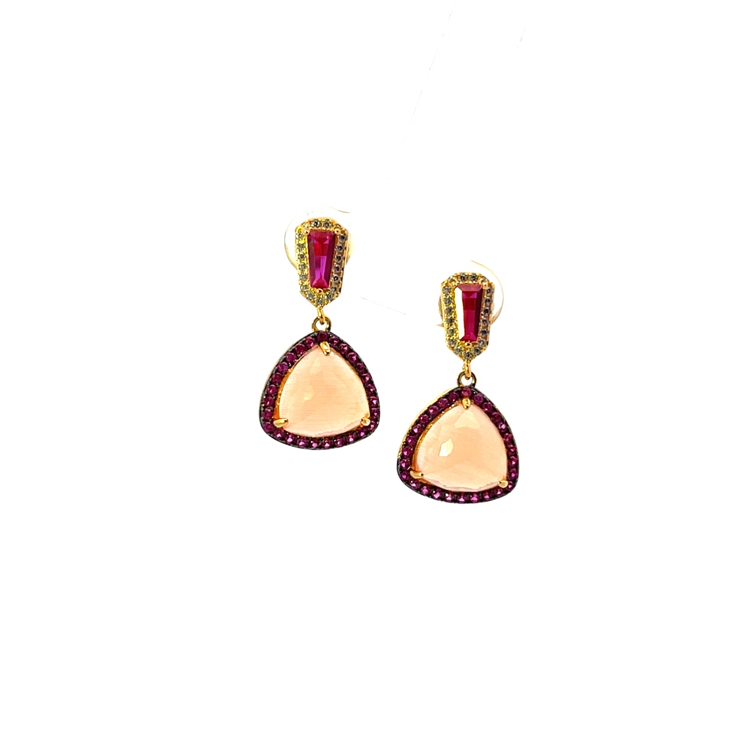 TRIANGLE PENDANT EARRINGS ORANGE