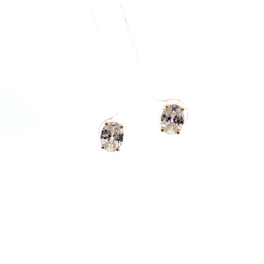 OVAL SOLITAIRE STUDS CLEAR SGP