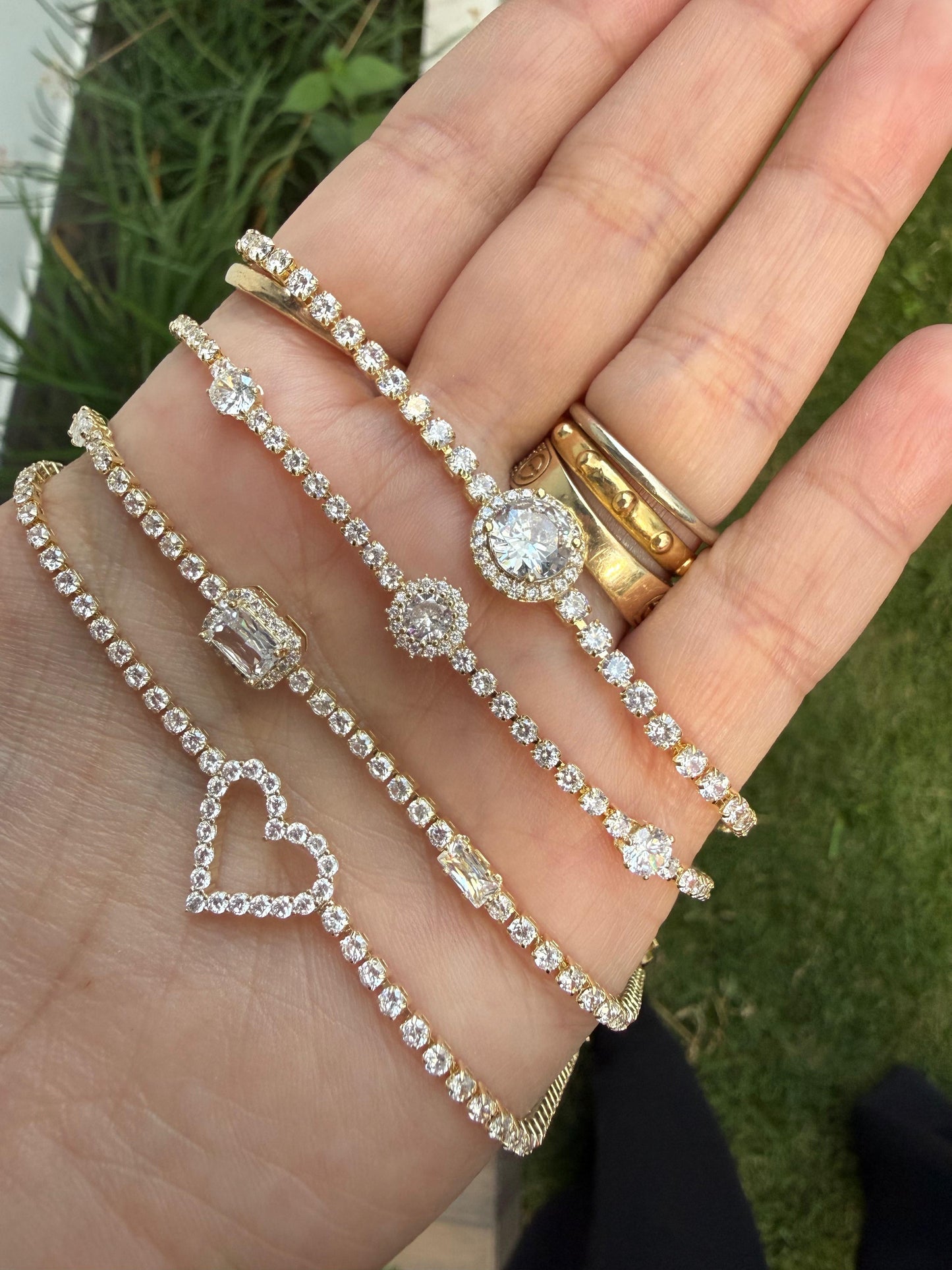 ADJUSTABLE BRASS TENNIS BRACELETS