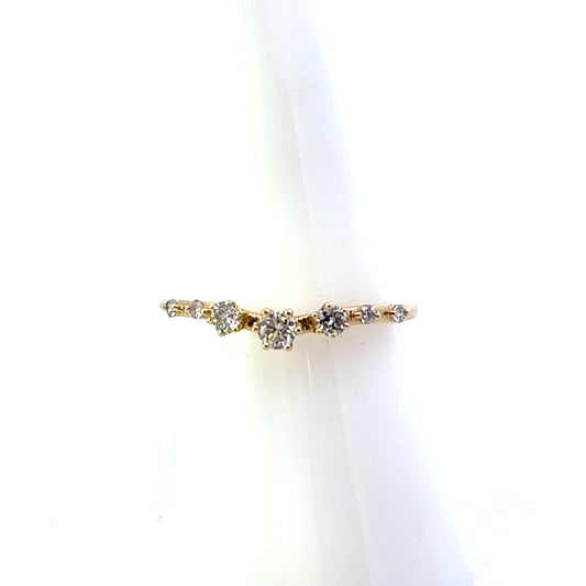 14K YG D-0.25CTW DIAMOND DEGRADE SOLITAIRE RING