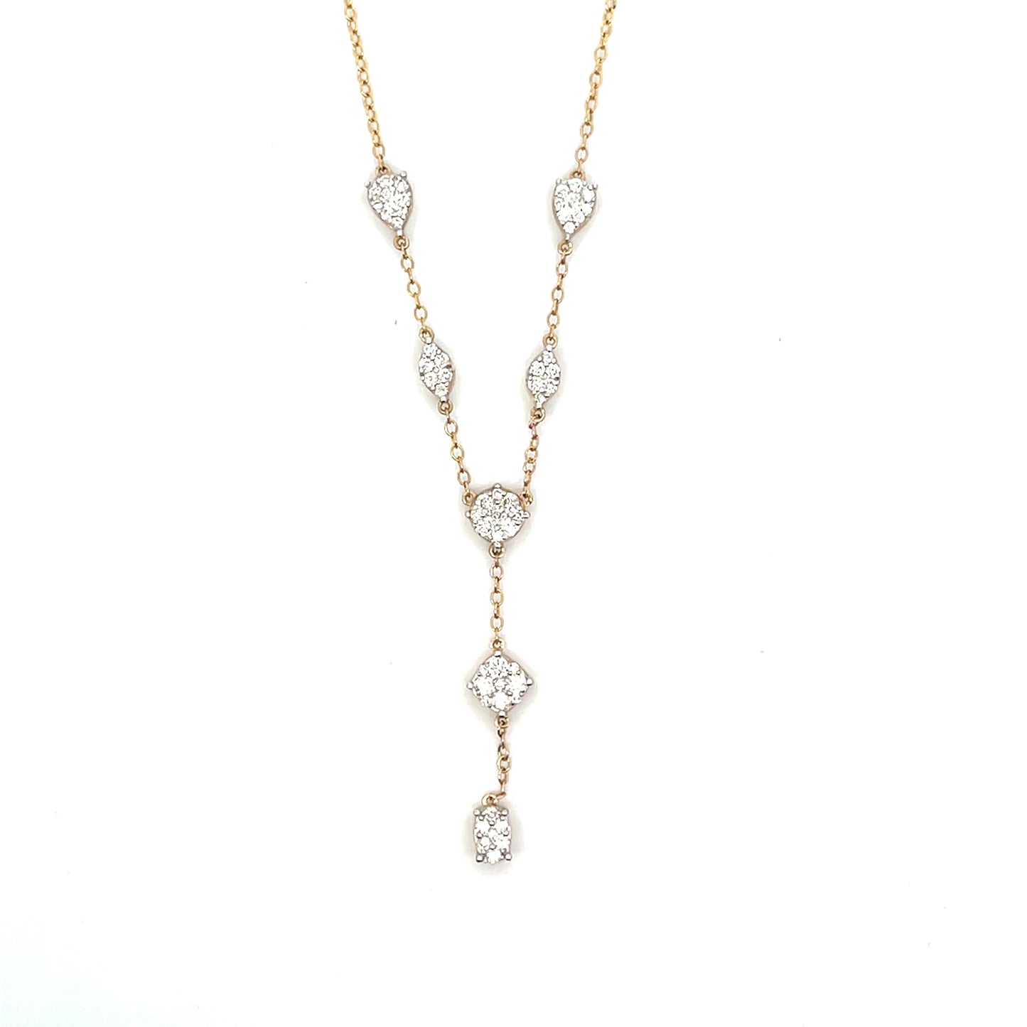 10K YG D-0.50 MULTI SHAPE DIAMOND PAVE LARIAT