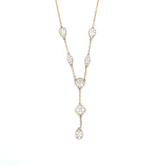 10K YG D-0.50 MULTI SHAPE DIAMOND PAVE LARIAT
