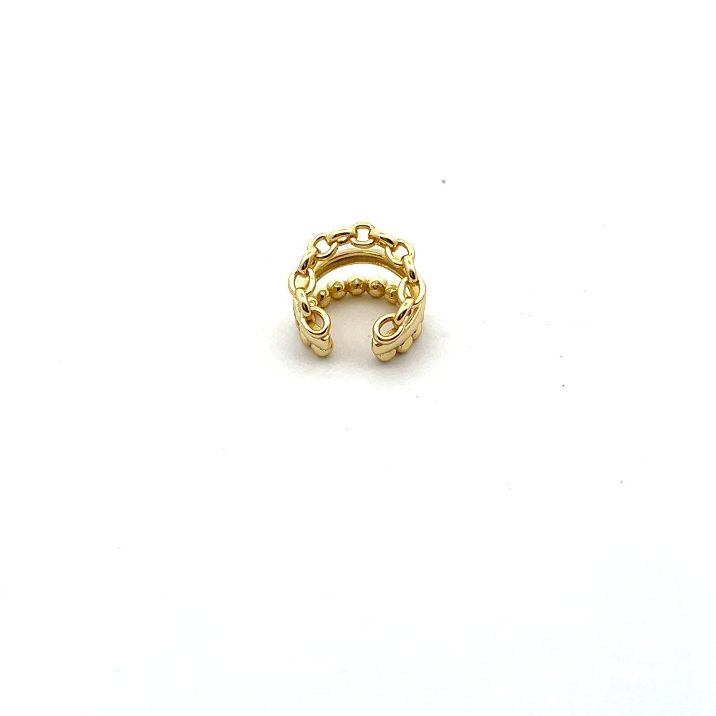 3-ROW SOLID PAVE AND CHAIN CUFF
