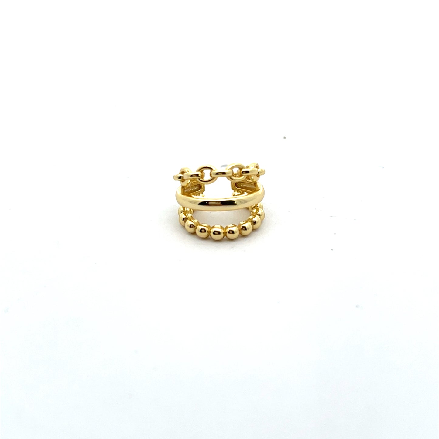 3-ROW SOLID PAVE AND CHAIN CUFF