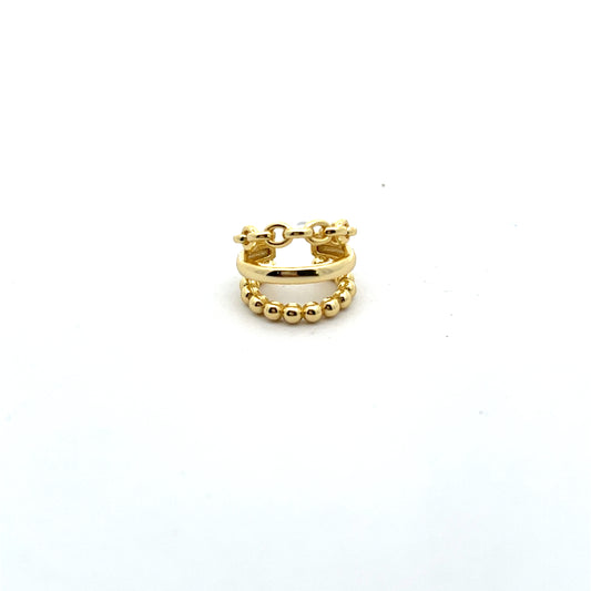 3-ROW SOLID PAVE AND CHAIN CUFF