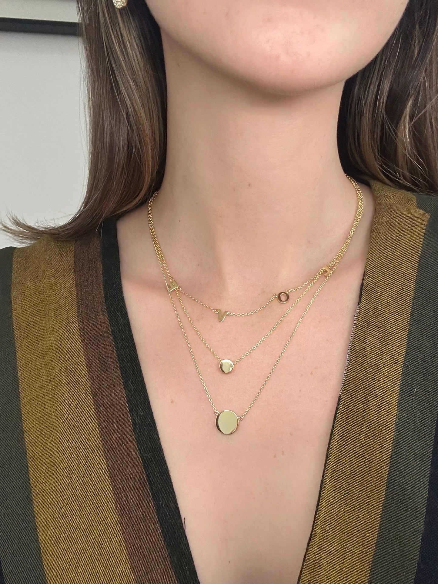 SINGLE SOLID COIN SMALL NECKLACE