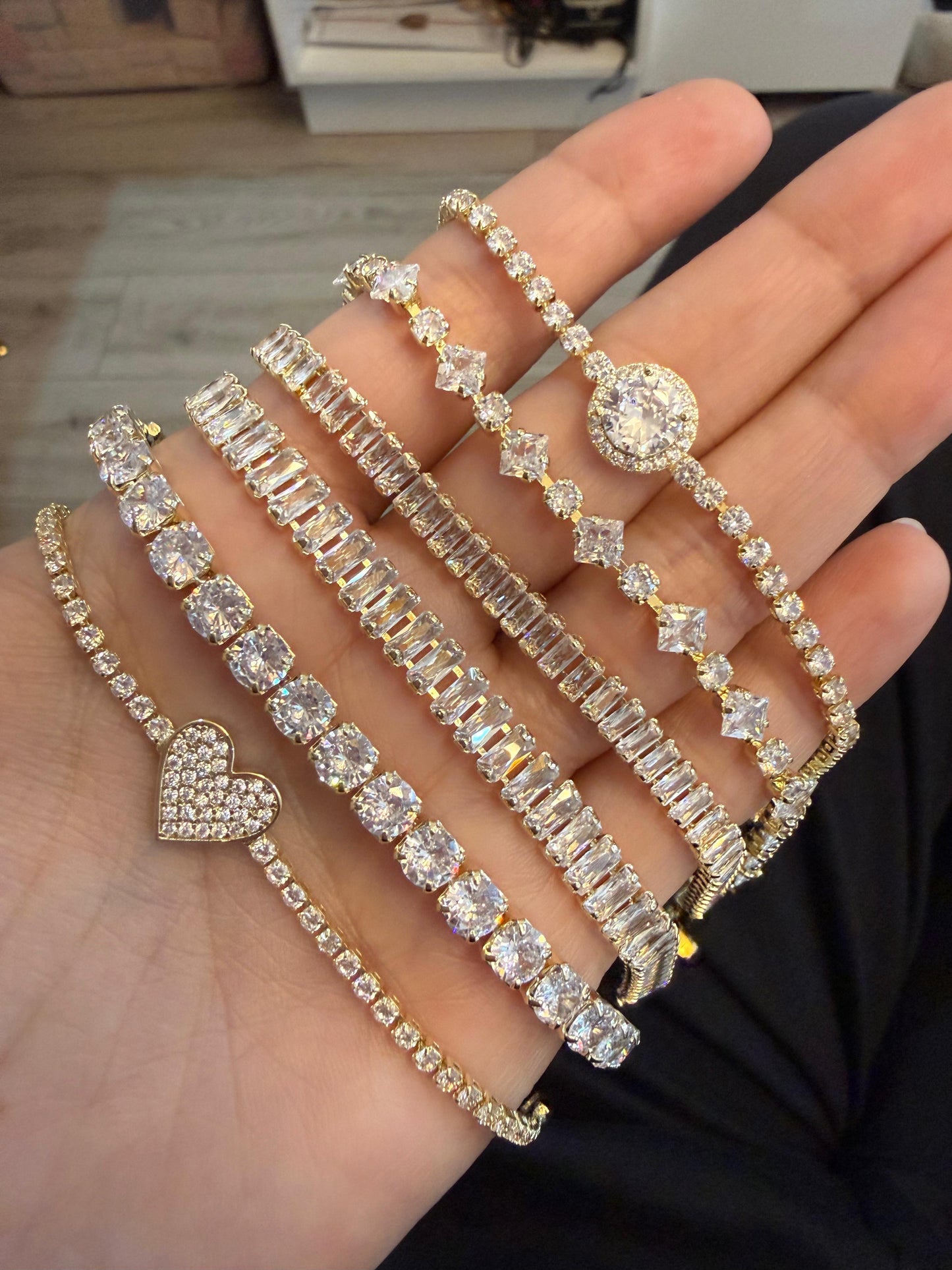 ADJUSTABLE BRASS TENNIS BRACELETS