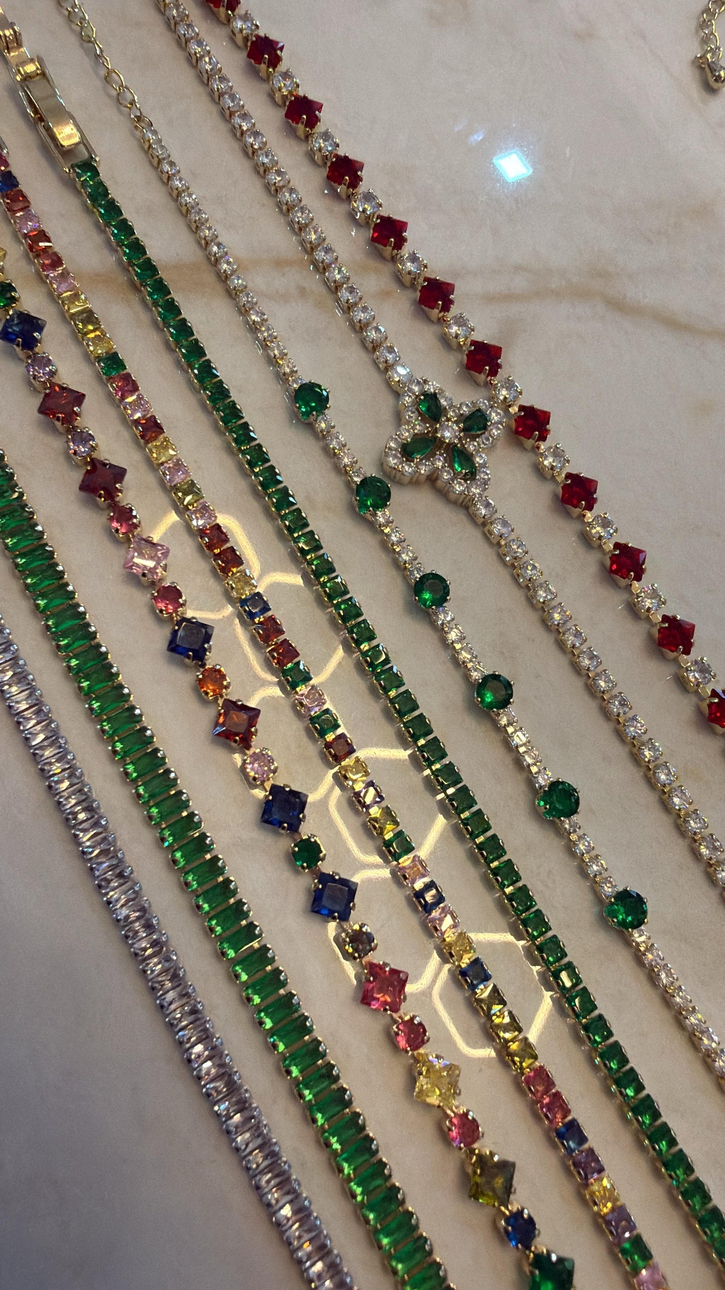 ADJUSTABLE BRASS TENNIS BRACELETS