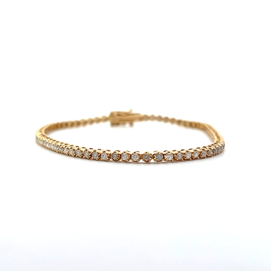 14K WG D-0.25CTW DIAMOND BUTTERCUP ADJUSTABLE TENNIS BRACELET