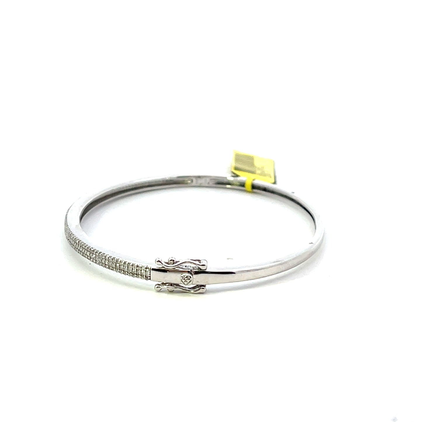 10K WG D-0.66CTW DIAMOND PAVE BANGLE 7"