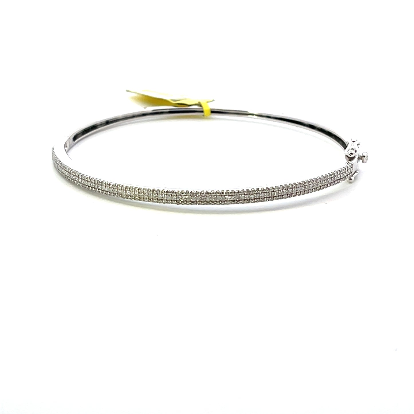 10K WG D-0.66CTW DIAMOND PAVE BANGLE 7"