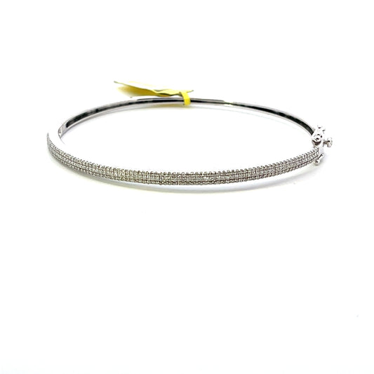 10K WG D-0.66CTW DIAMOND PAVE BANGLE 7"
