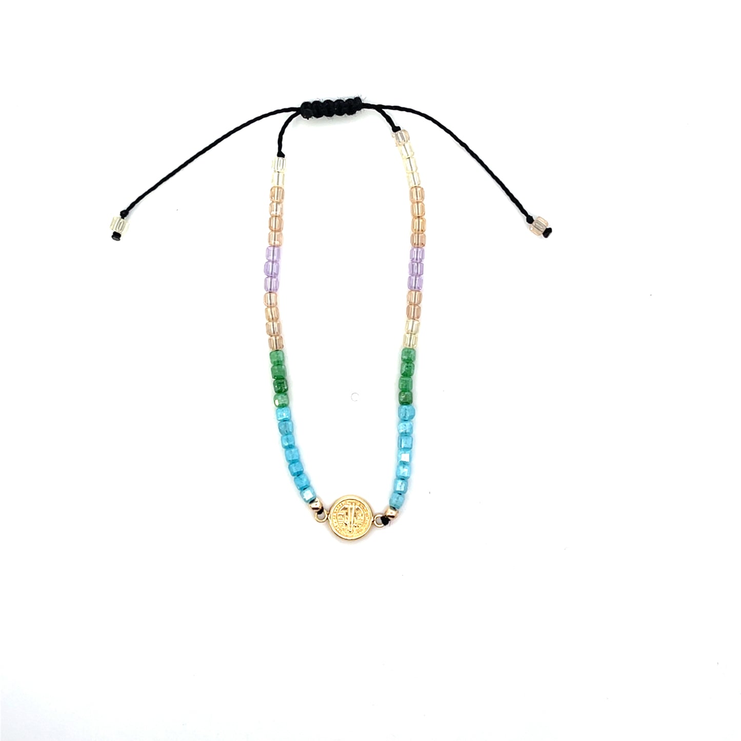 14K YG MULTI SEMI PRECIOUS BEADED SAN BENITO BRACELET 2