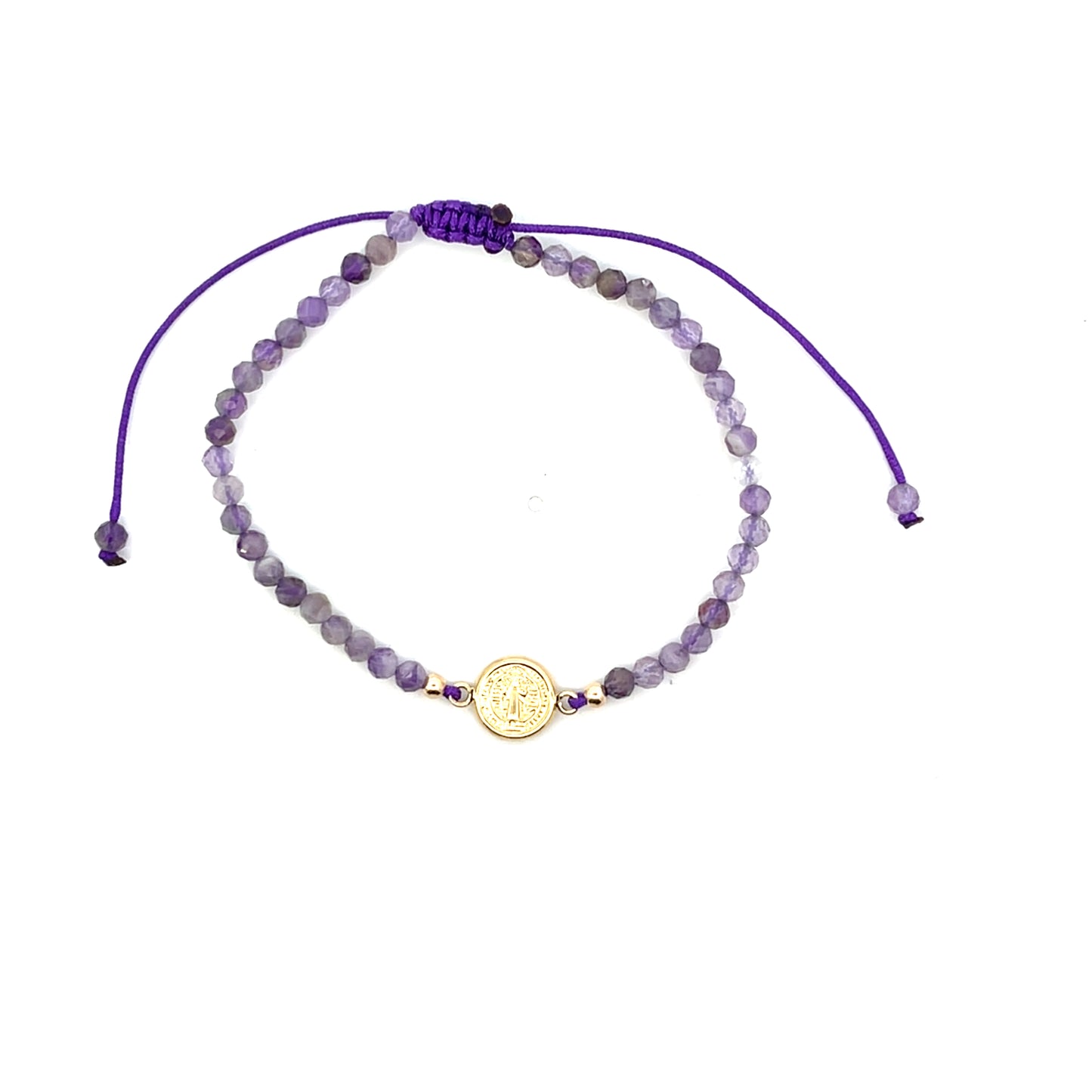 14K YG AMETHYST BEADED SAN BENITO BRACELET
