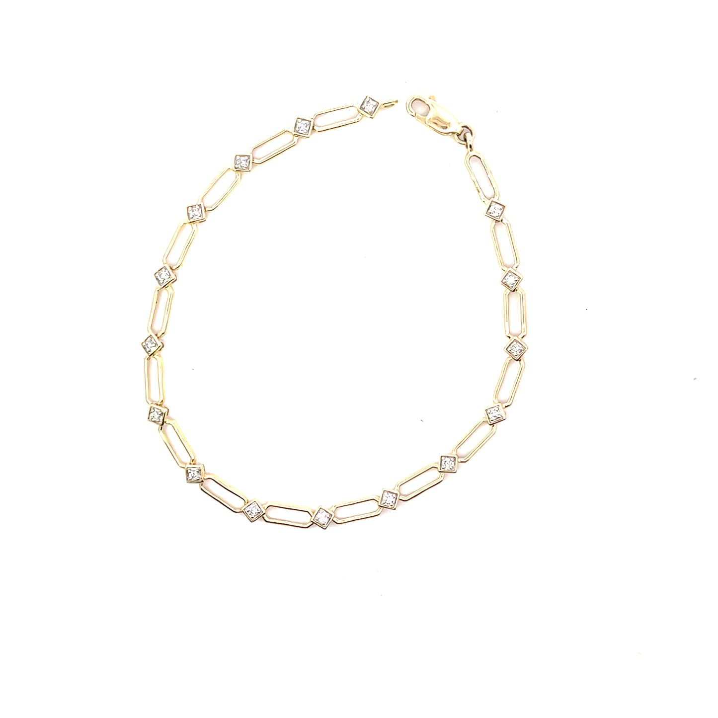 10K YG D-0.30 CTW DIAMOND CLIP BRACELET 7.5"
