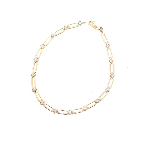 10K YG D-0.30 CTW DIAMOND CLIP BRACELET 7.5"