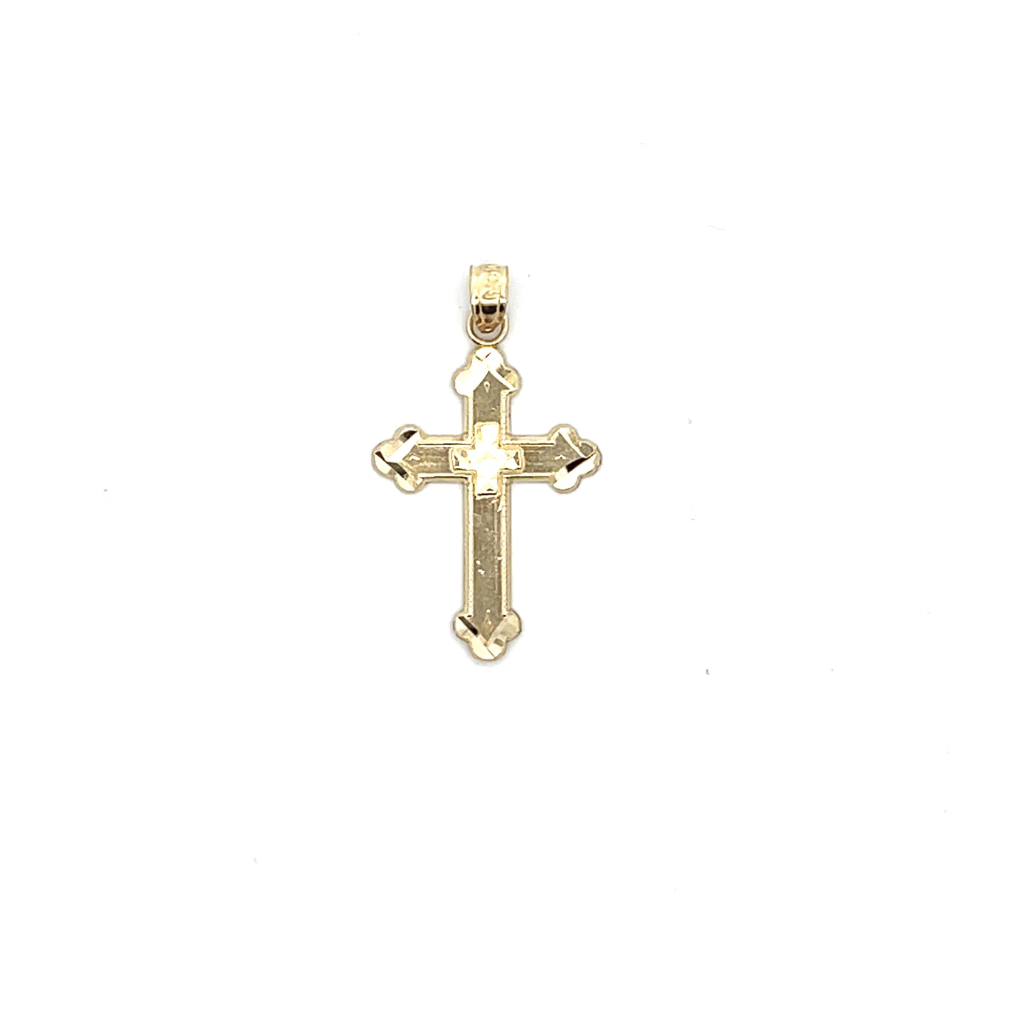 10K YG FLAT CROSS CHARM