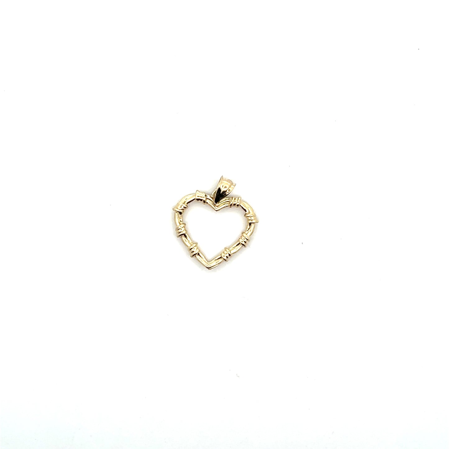10K YG BIG HOLLOW HEART CHARM