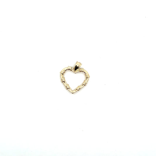 10K YG BIG HOLLOW HEART CHARM