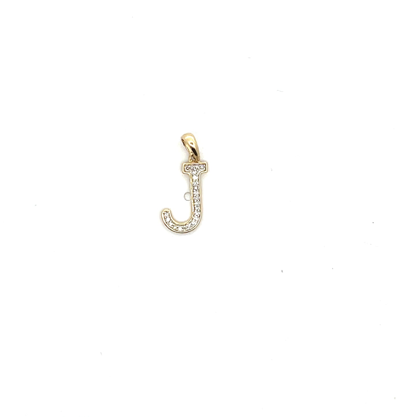 10k YG D-0.08CTW DIAMOND LETTER J CHARM