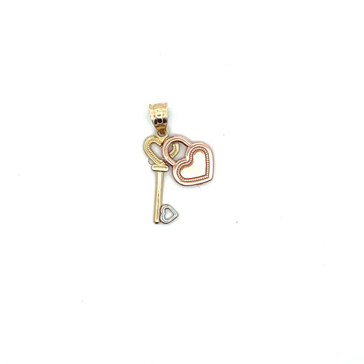 10K YG RG WG HEART KEY CHARM