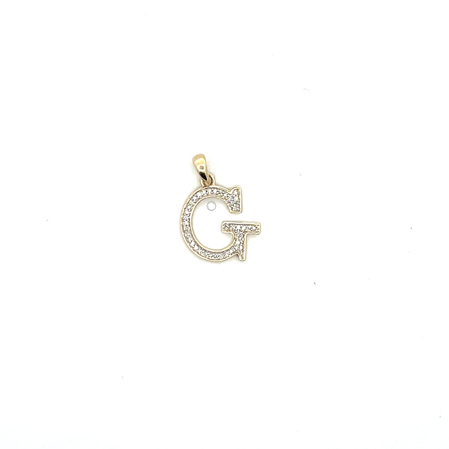 10k YG D-0.08CTW DIAMOND LETTER G CHARM