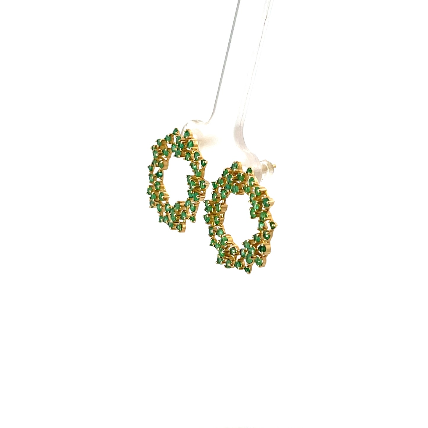 14K EMERALD SCATTERED EARRINGS