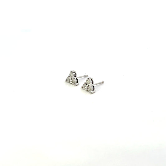 10K WG D-0.10CTW TRIANGLE ILLUSION DIAMOND STUDS