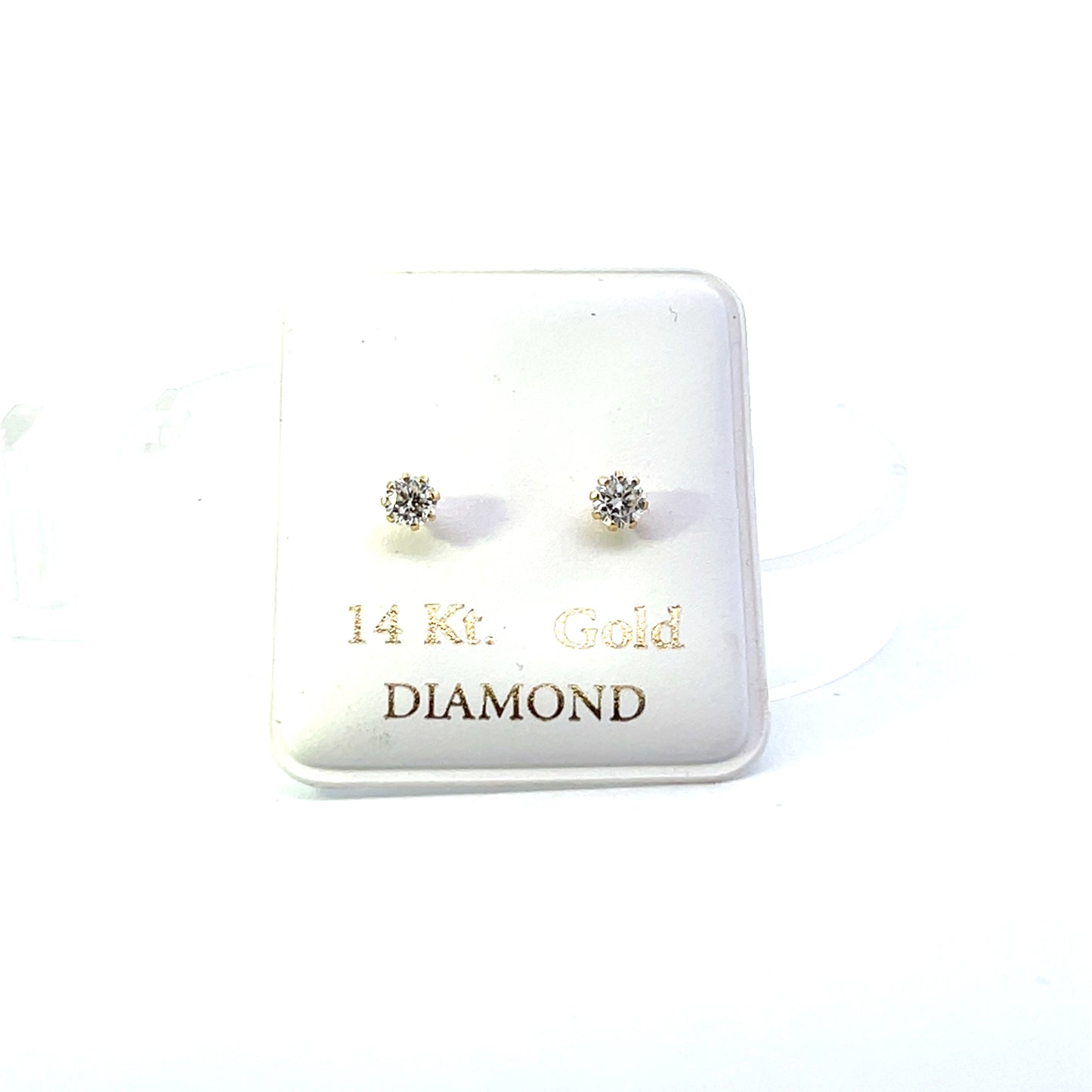 14K YG LAB DIAMOND LGD SOLITAIRE STUD 4MM (SCREWBACK)