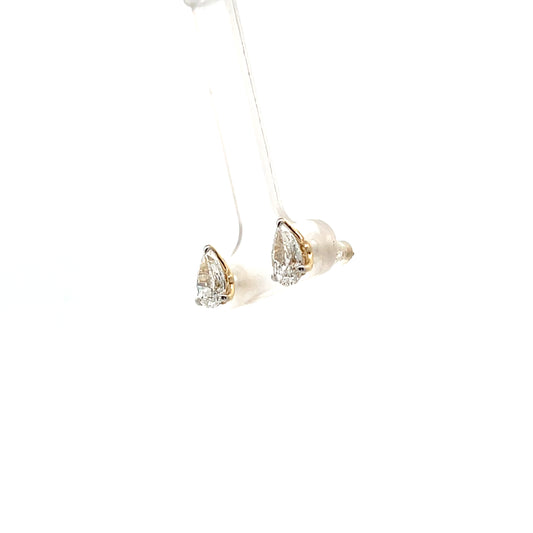 14K YG D-2.17CTW LAB DIAMOND LGD PEAR STUDS